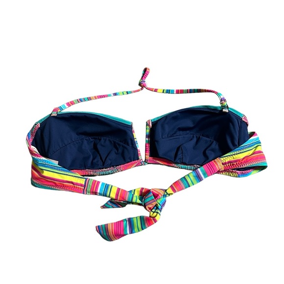 Nanette Lepore Flora Fiesta Bandeau Bikini Top Medium Colorful Stripes - Picture 5 of 9